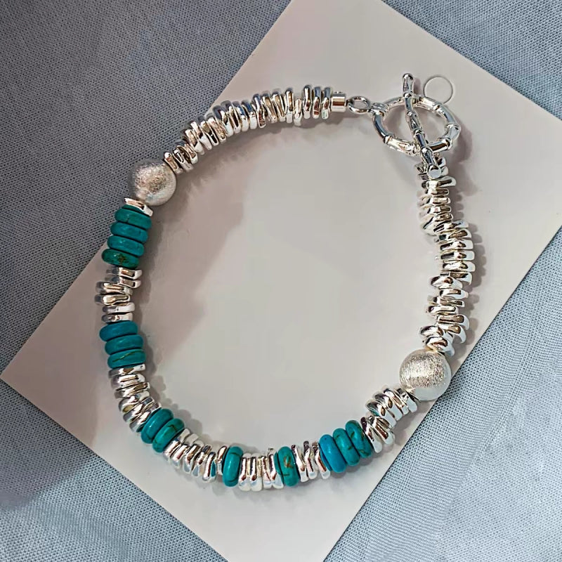 Textured Silver & Turquoise Statement