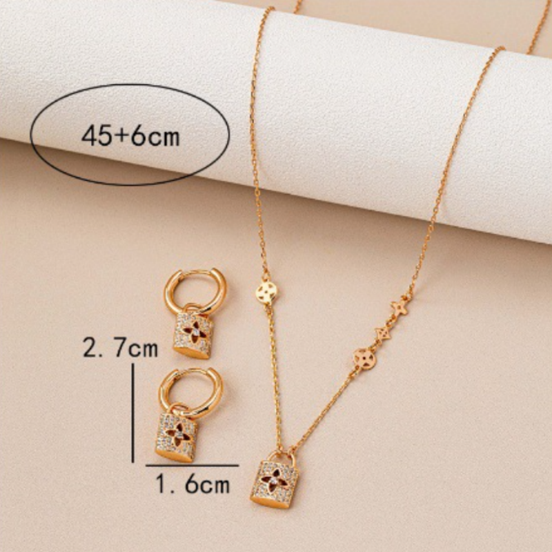 Luxe Lock Charm Jewelry Set
