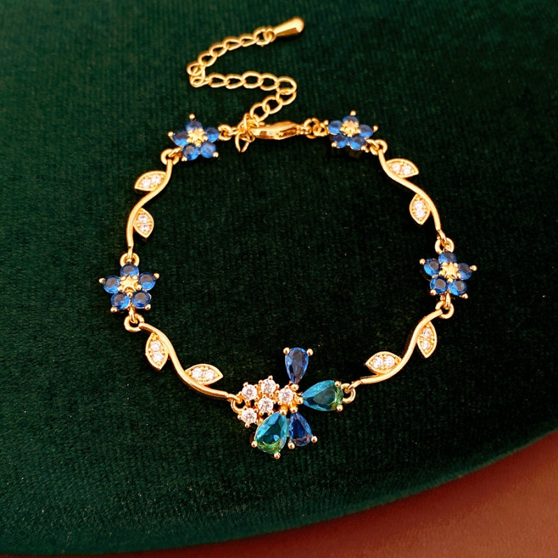 Enchanted Blue Flower Bracelet