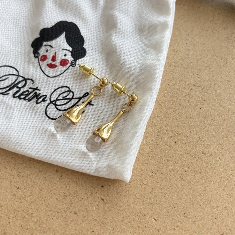 Minimalist Clear Teardrop Earrings