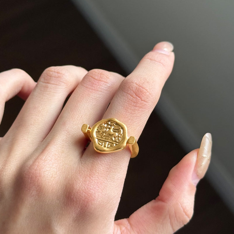 Reversible Medallion Statement Ring