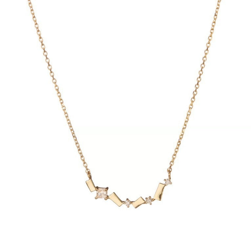 Zig-Zag Diamond Bar Necklace