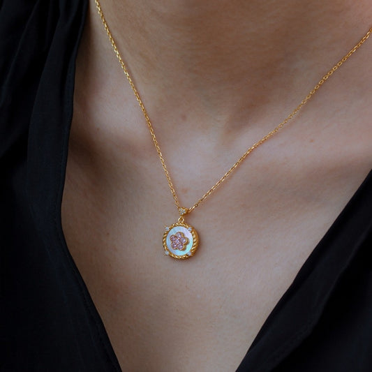 Opalescent Bloom Pendant Necklace
