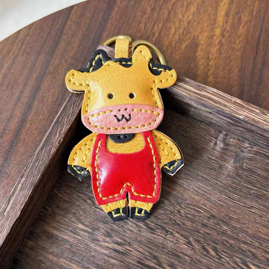 Top-grain cowhide cute calf Bag Charm