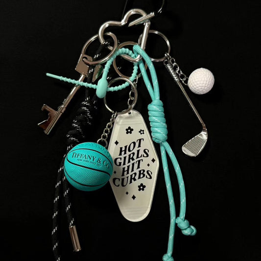 Tiffany Blue basketball golf Bag Charm