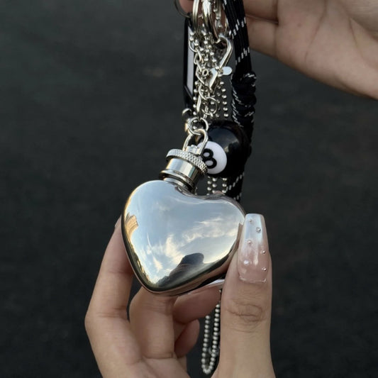 Metal heart black ball ⑧ Bag Charm