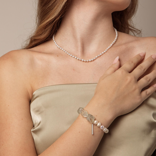 Natural Green Crystal Pearl Bracelet