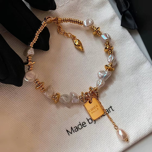 French Baroque Petal Pearl Bracelet Set