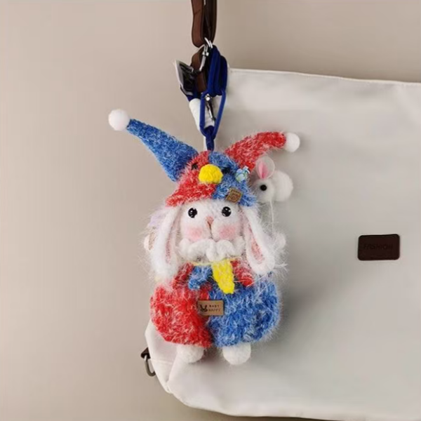 Clowny Bunny Bag Charm