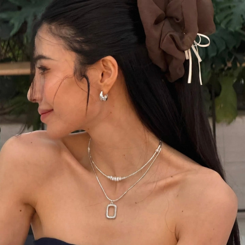 Minimalist Silver Stacking Necklaces
