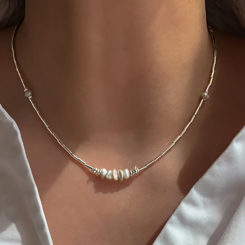 Minimalist Silver Stacking Necklaces