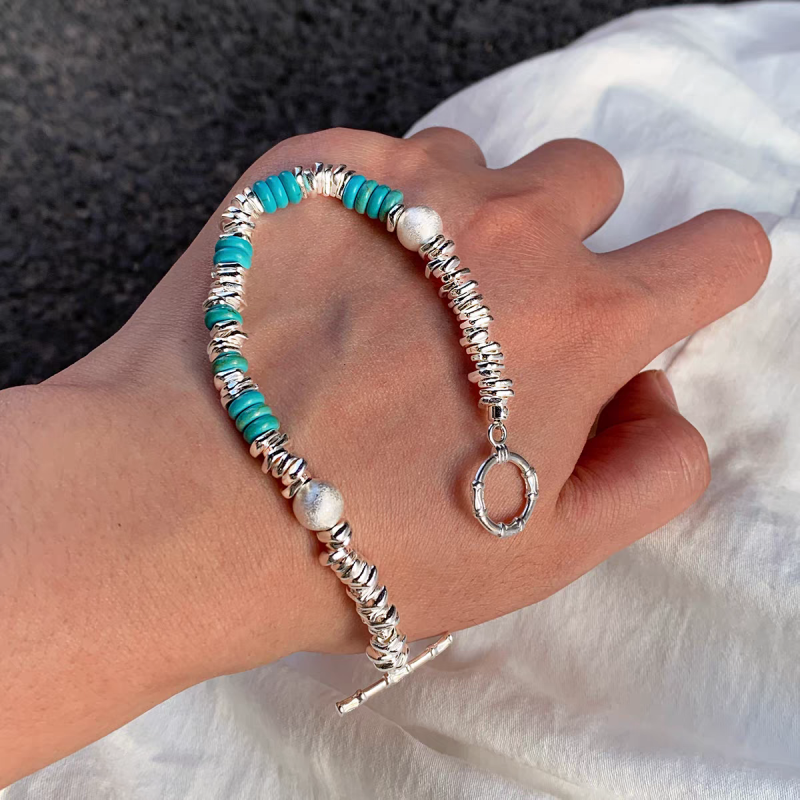 Textured Silver & Turquoise Statement