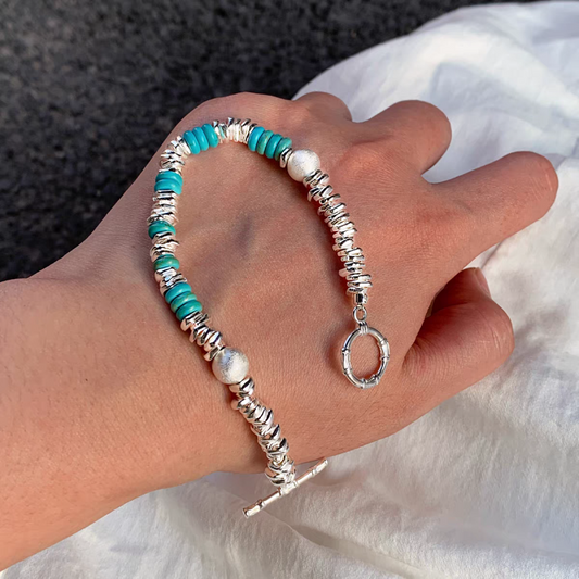Textured Silver & Turquoise Statement