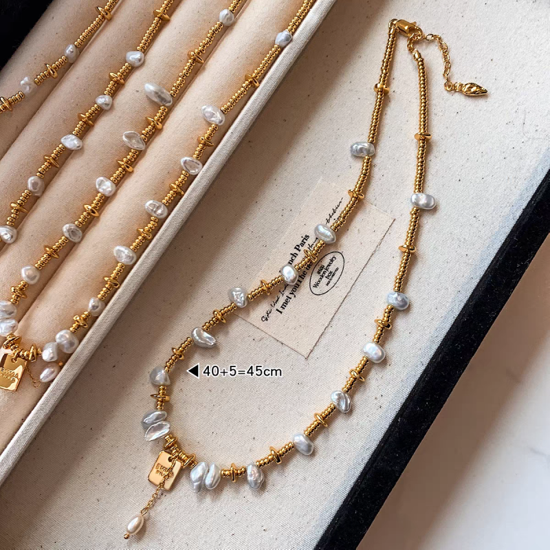 French Baroque Petal Pearl Bracelet Set