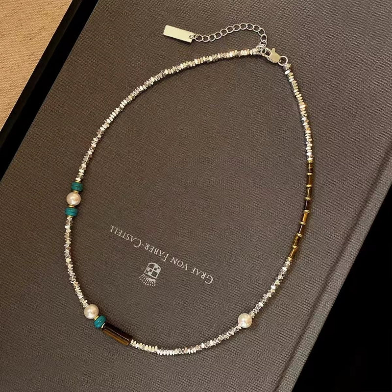 Earth-Toned Beaded Choker