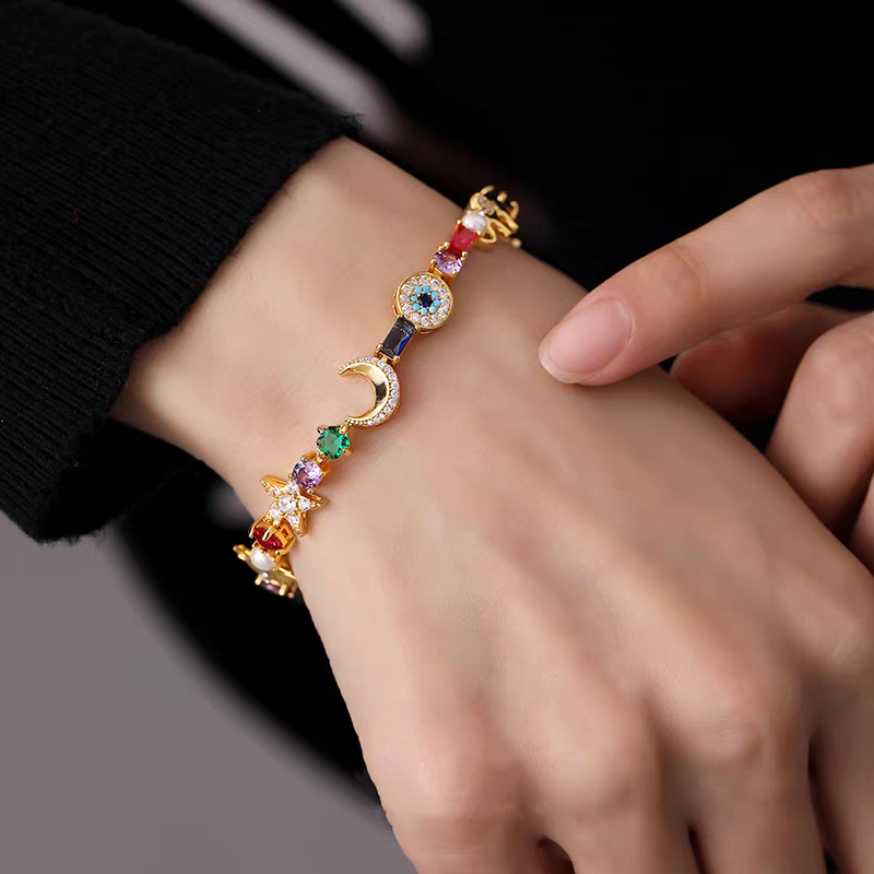 Celestial Colorful Gemstone Bracelet