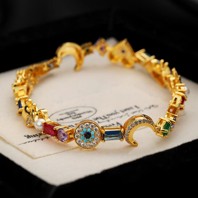 Celestial Colorful Gemstone Bracelet