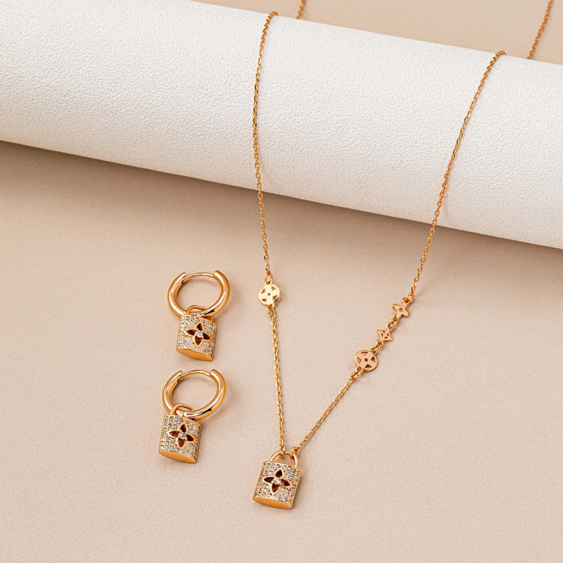 Luxe Lock Charm Jewelry Set