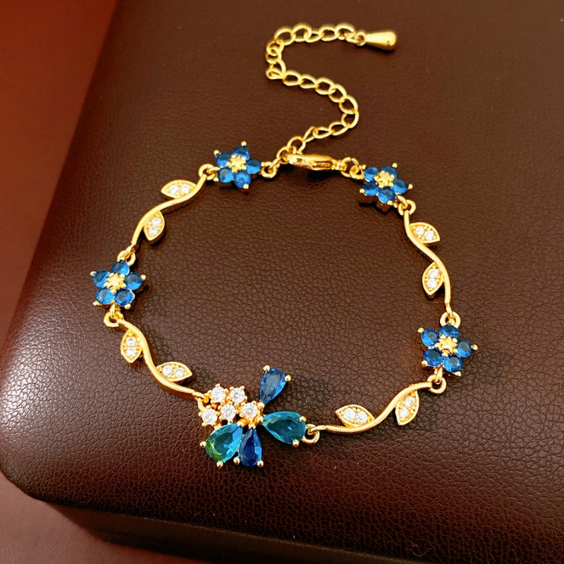 Enchanted Blue Flower Bracelet
