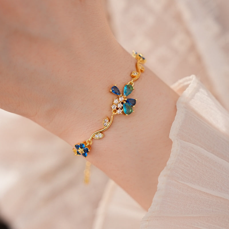 Enchanted Blue Flower Bracelet