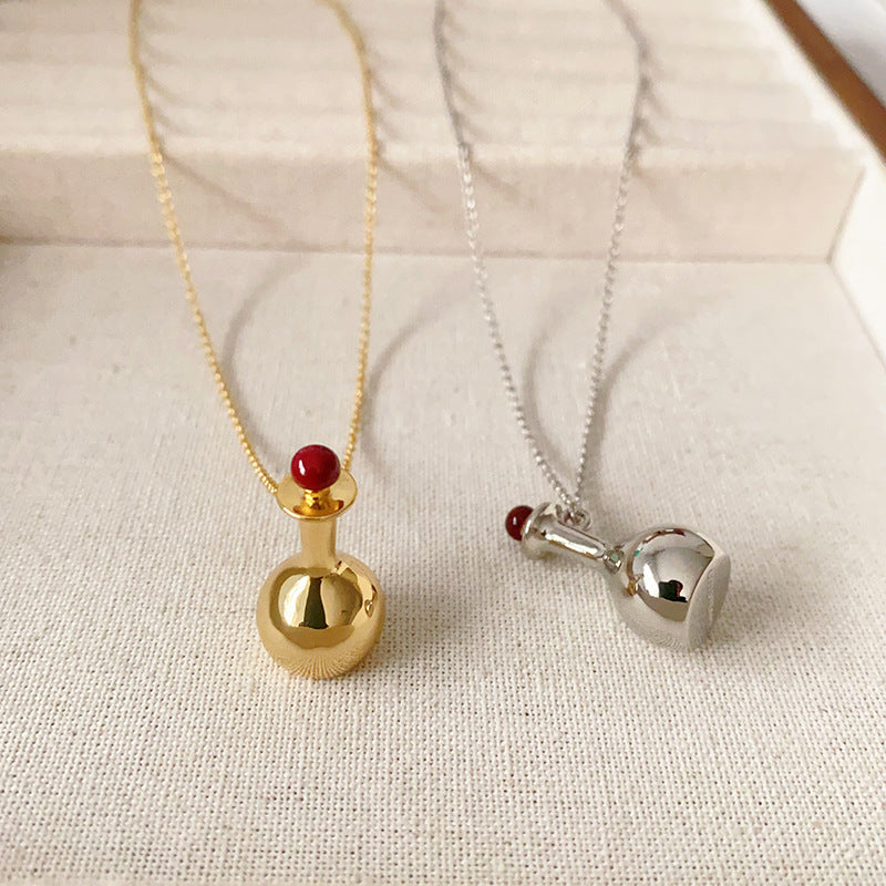 French Perfume Bottle Pendant Necklace
