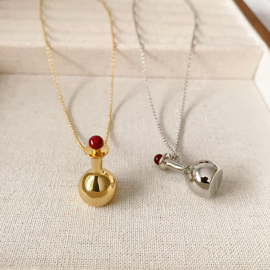 French Perfume Bottle Pendant Necklace