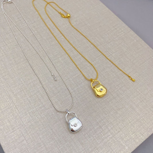 Petite Lock-Handbag Pendant Necklace