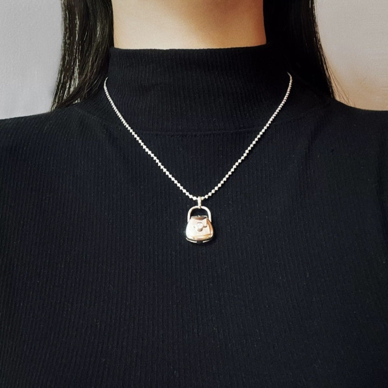 Petite Lock-Handbag Pendant Necklace