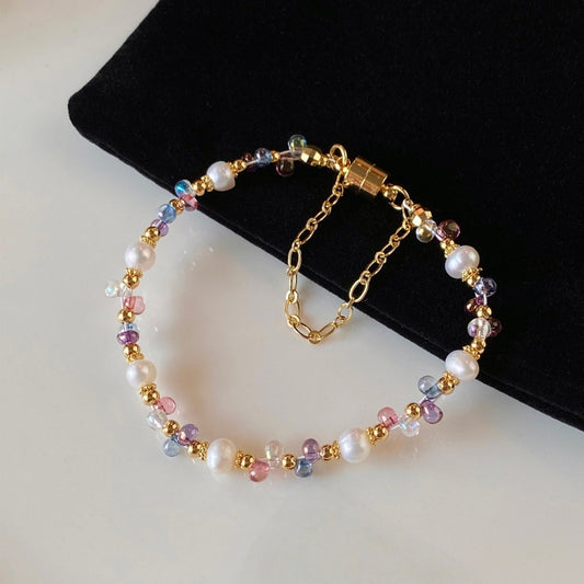 Colorful Bead & Pearl Magnetic Bracelet