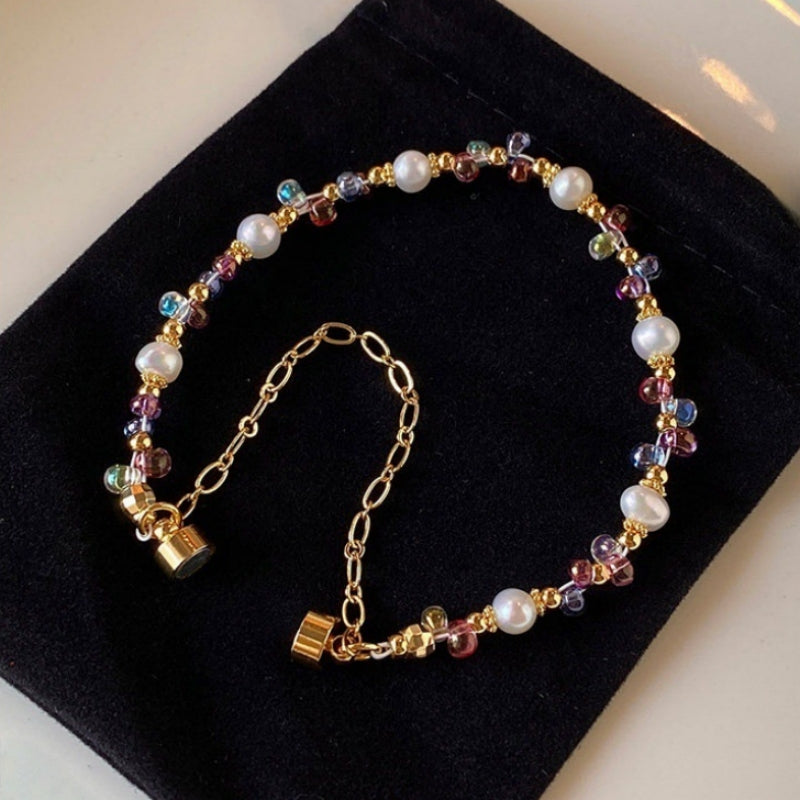 Colorful Bead & Pearl Magnetic Bracelet