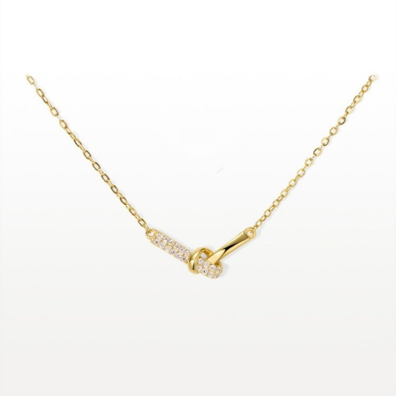 Golden Knot Pavé Necklace
