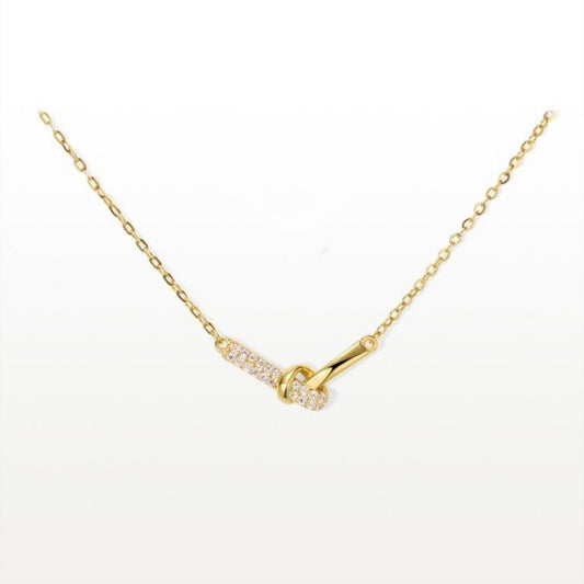 Golden Knot Pavé Necklace