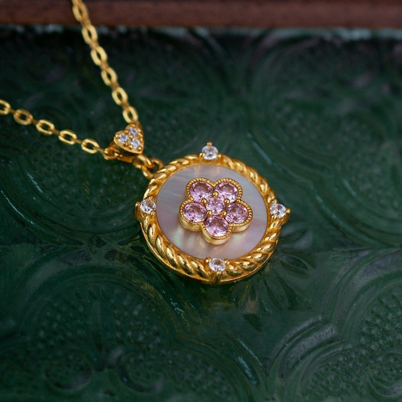 Opalescent Bloom Pendant Necklace