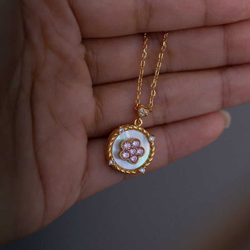 Opalescent Bloom Pendant Necklace