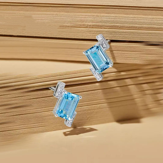Ocean Glow Aquamarine Studs
