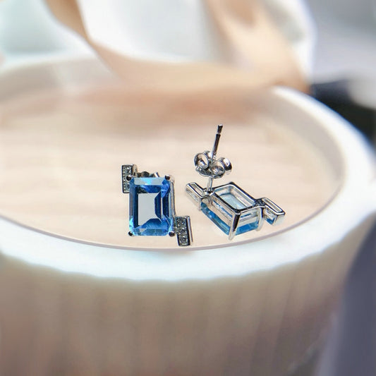 Ocean Glow Aquamarine Studs
