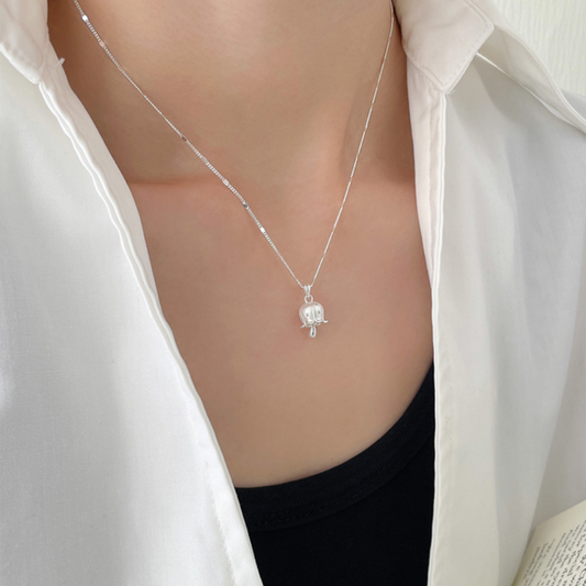 Silver Lily of the Valley Pendant Necklace
