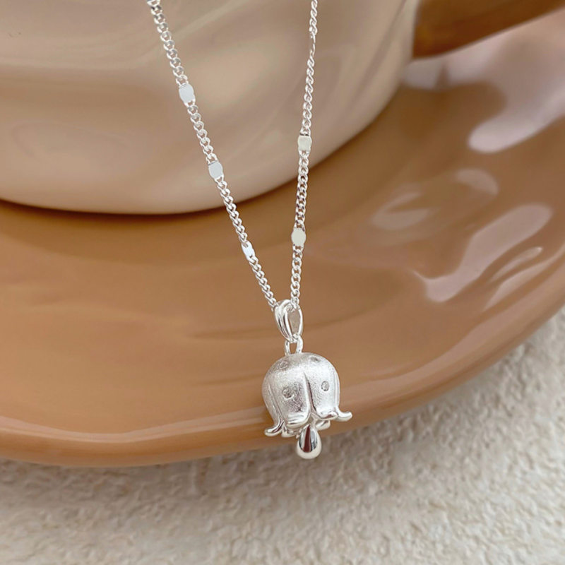 Silver Lily of the Valley Pendant Necklace