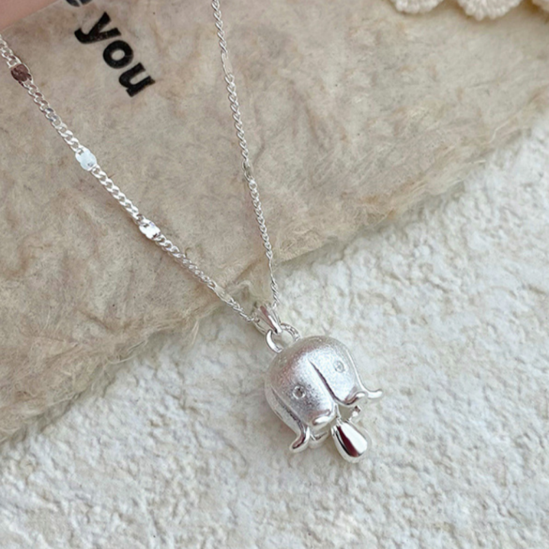Silver Lily of the Valley Pendant Necklace