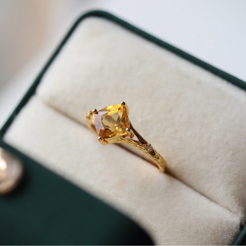 Golden Hour Citrine Solitaire
