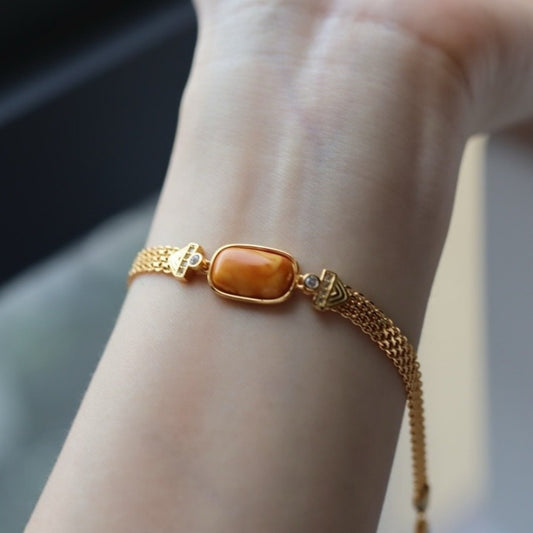 Old Amber Statement Bracelet