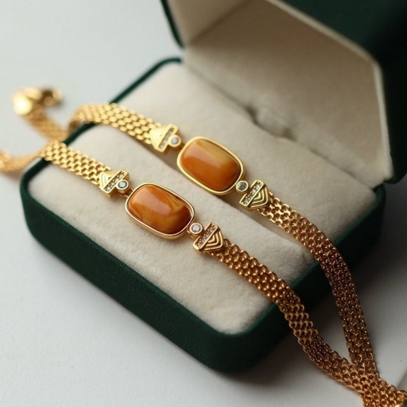 Old Amber Statement Bracelet