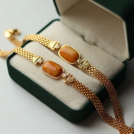 Old Amber Statement Bracelet