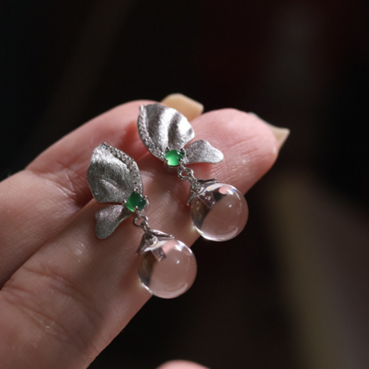Blush Crystal & Jade Butterfly Drops
