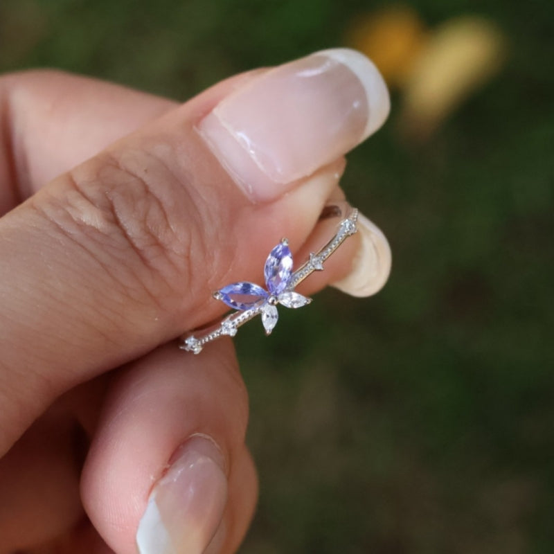 Tanzanite Whisper Butterfly Ring