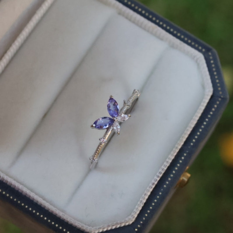 Tanzanite Whisper Butterfly Ring