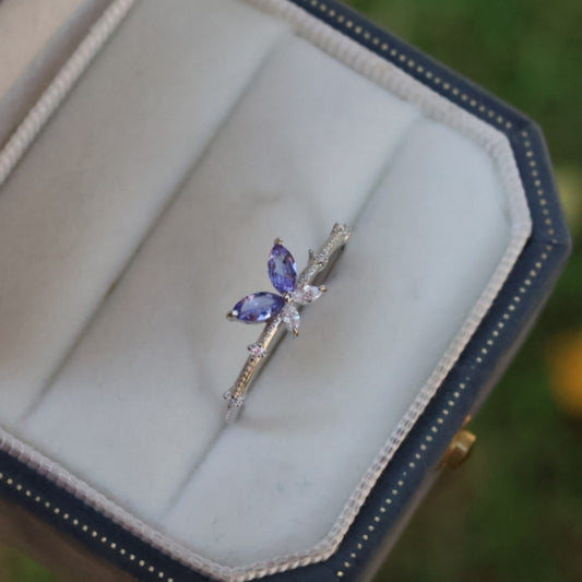 Tanzanite Whisper Butterfly Ring