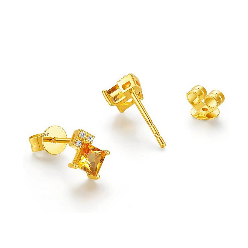 Sunlit Citrine Stud Earrings