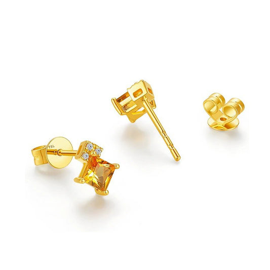 Sunlit Citrine Stud Earrings