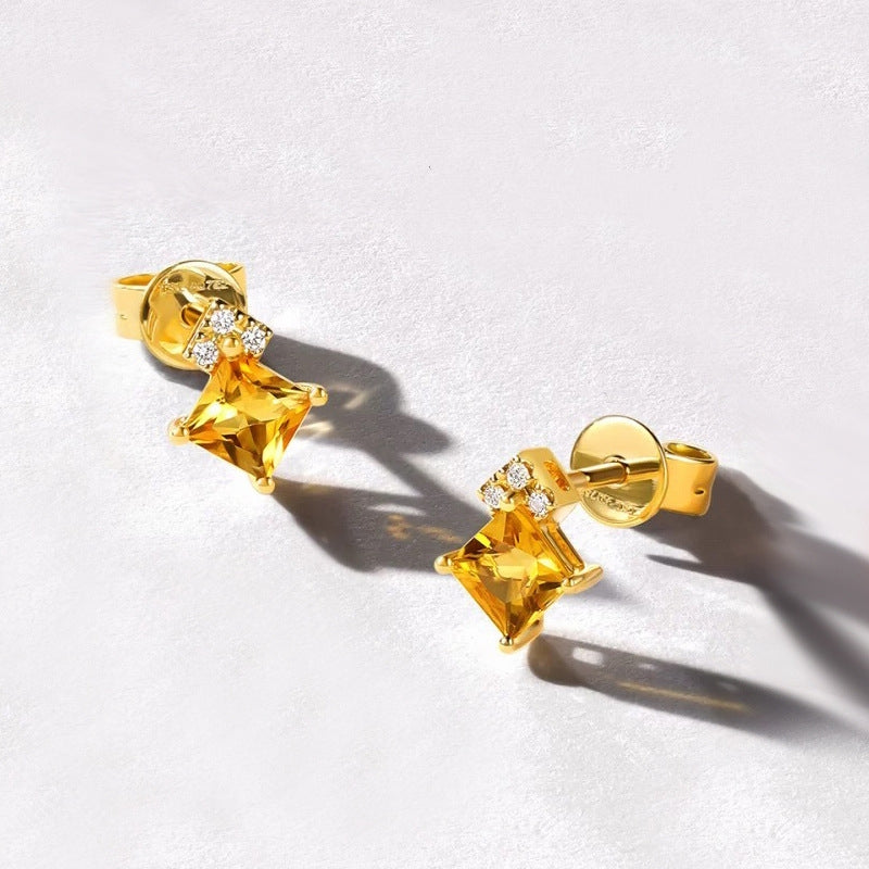 Sunlit Citrine Stud Earrings